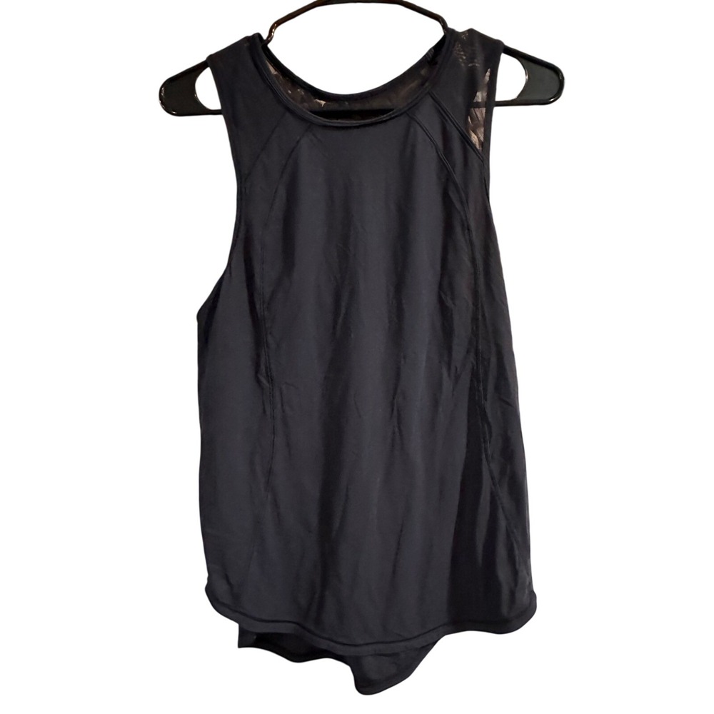 Lululemon Black Mesh Keyhole Back Activewear Tank Top‎ Womens Size 4